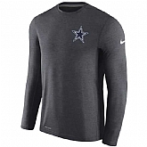Men's Dallas Cowboys Nike Charcoal Coaches Long Sleeve Performance T-Shirt,baseball caps,new era cap wholesale,wholesale hats